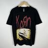 T-shirt Manches Courtes Rock Nu Metal Korn Vintage Noir Taille Moyenne Coton Gildan Unisexe