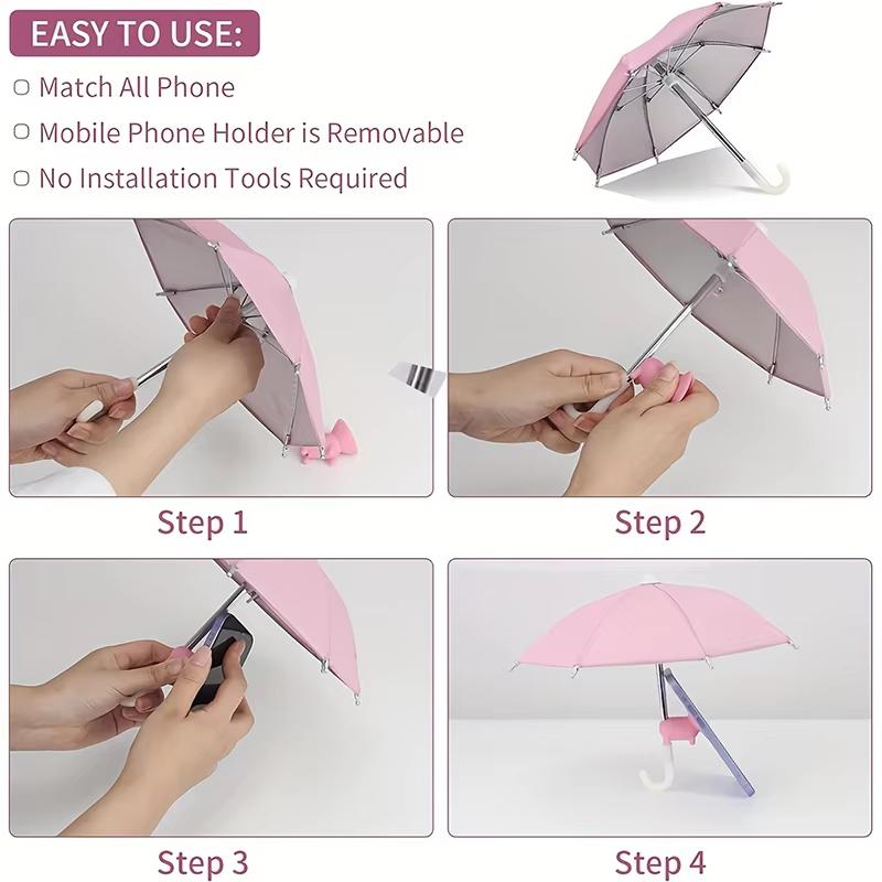 1Pcs Waterproof Rainproof Universal Smartphone Sun Shade Outdoor Live Phone Mini Umbrella Portable Car Phone Holder Umbrella