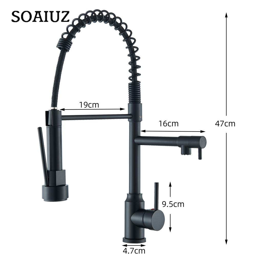 Pull Down Spring Kitchen Faucet Single Lever Hot Cold Mixer Water For Kitchen Sink Dual Spout Nozzle Faucets Crane