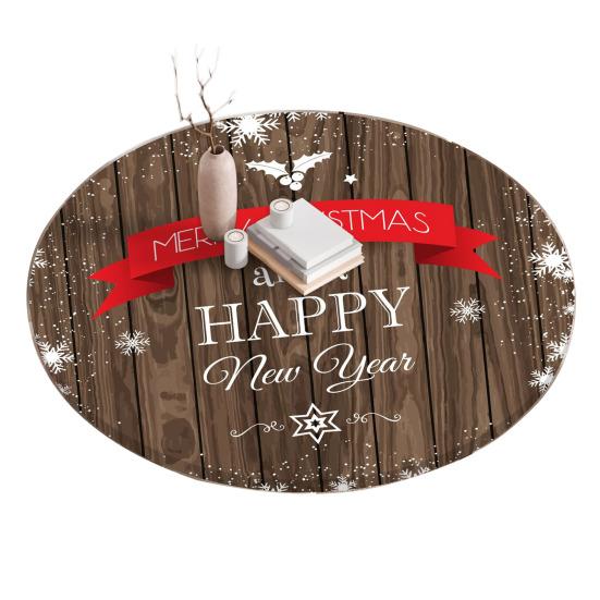 Fitted Christmas Round Tablecloth Holiday Snowflakes Table Cover with Elastic Edge Water-Resistant Christmas Tree Table Cover for Round Tables Dinner