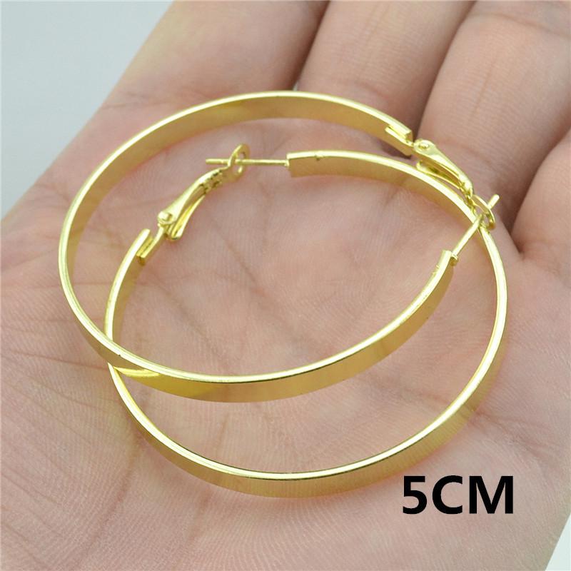 Women's Versatile Large Hoop Earrings - Trendy Personality In Black, Gold, Silver; Non-Piercing Ear Clips for Nightclubs
