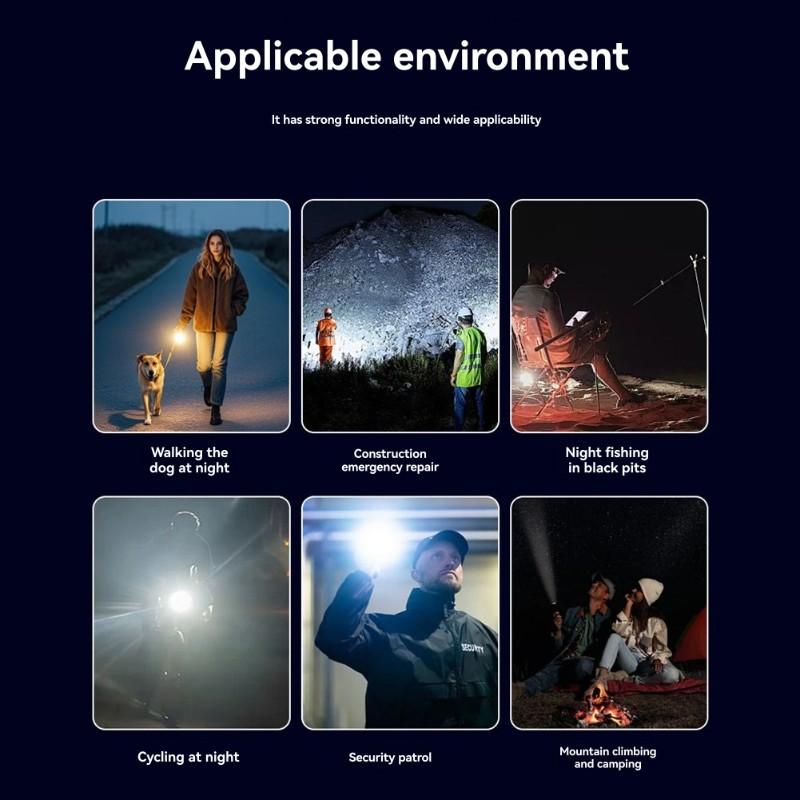 Dual Light Source Searchlight: Super Bright LED + Powerful White Laser.USB-C Rechargeable for Long-Range Targeting, Night Fishing, Marine, Security