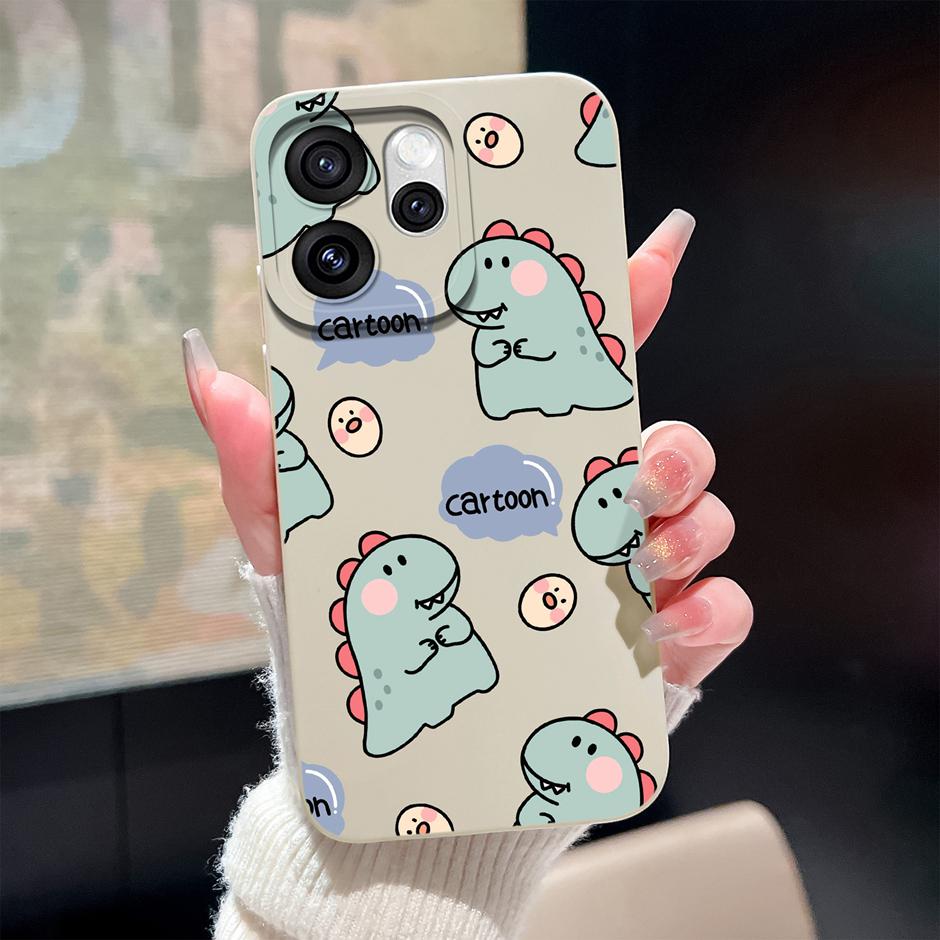 Case For Oppo Reno15 Pro Reno15F Cute Cartoon Dinosaur Silicone Protective Bumper Cover For OppoReno15 15Pro Anti Scratch Fundas