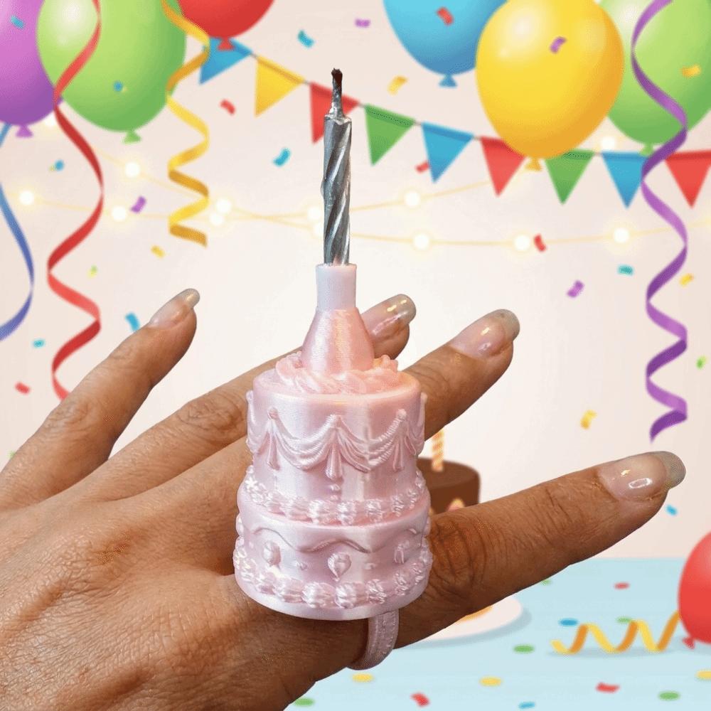 Silk Finish Cake Ring Candle Holder 3D Birthday Candle Ring Birthday Cake Decoration