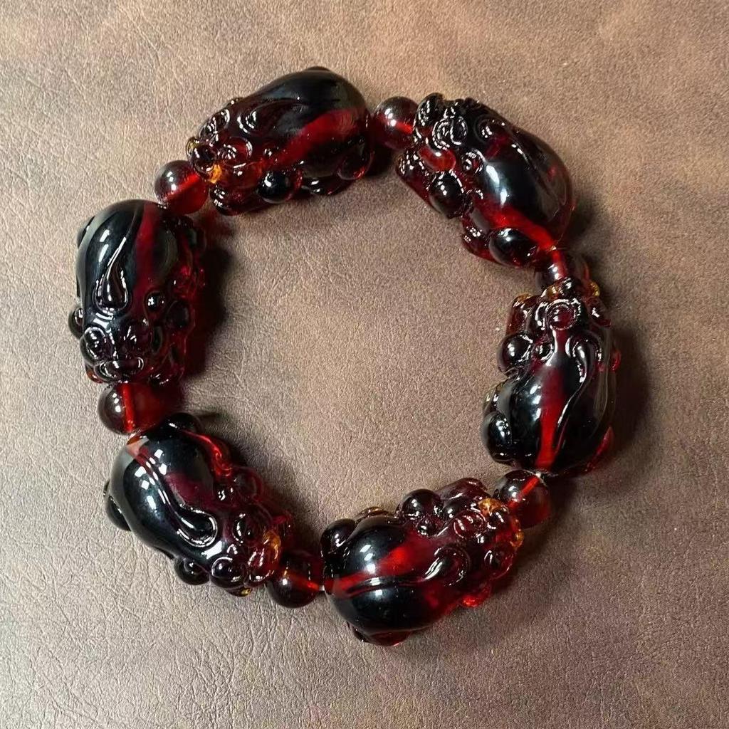 Damen Blutbernstein Quadrat Honigwachs Armband - Vielseitiger Chinesischer Stil Schmuck