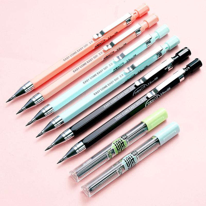2.0mm Mechanical Pencil Set Creative Pencil Rod Refill for Shool Office Writing Supplies Kids Girl Exam Spare Korean Stationery