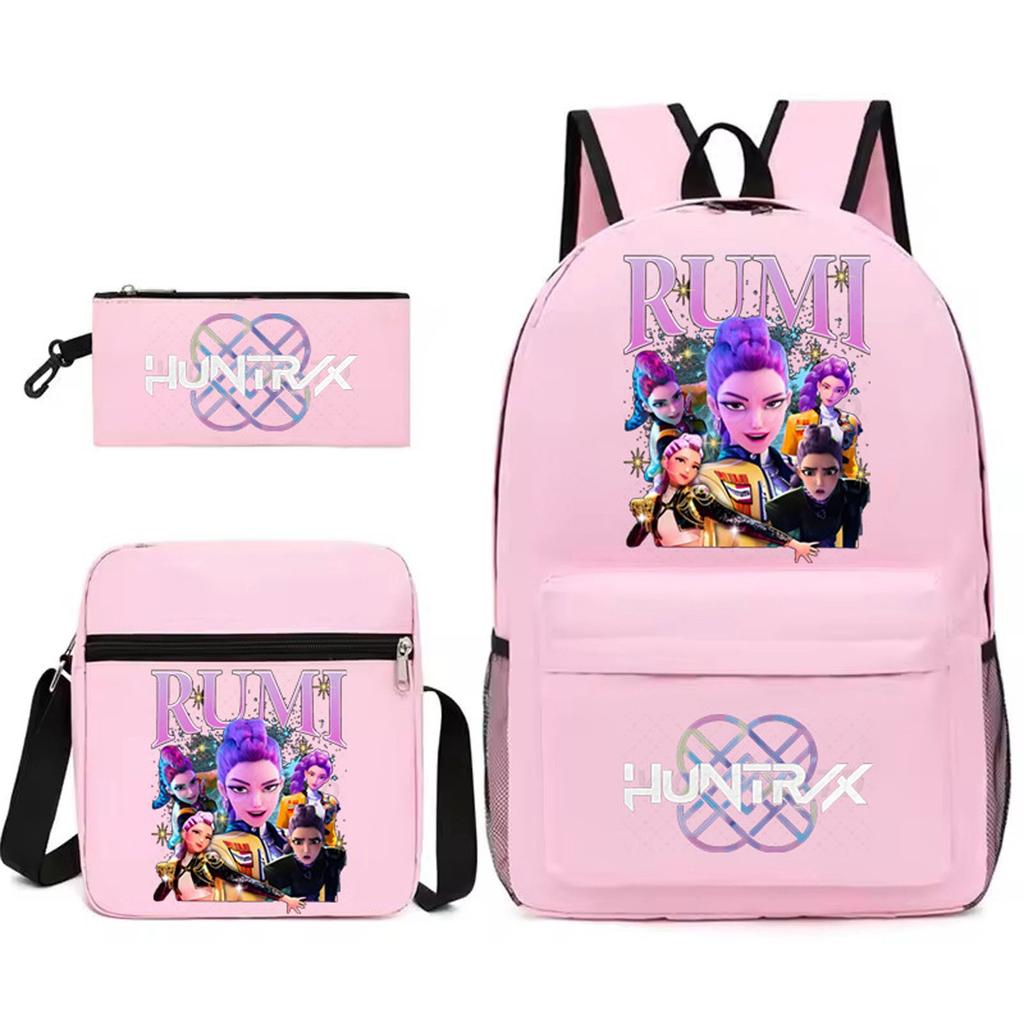 Kpop Dívčí batoh Vysokoškolský styl Velká kapacita Lehký Cestovní batoh Taška Třídílná sada