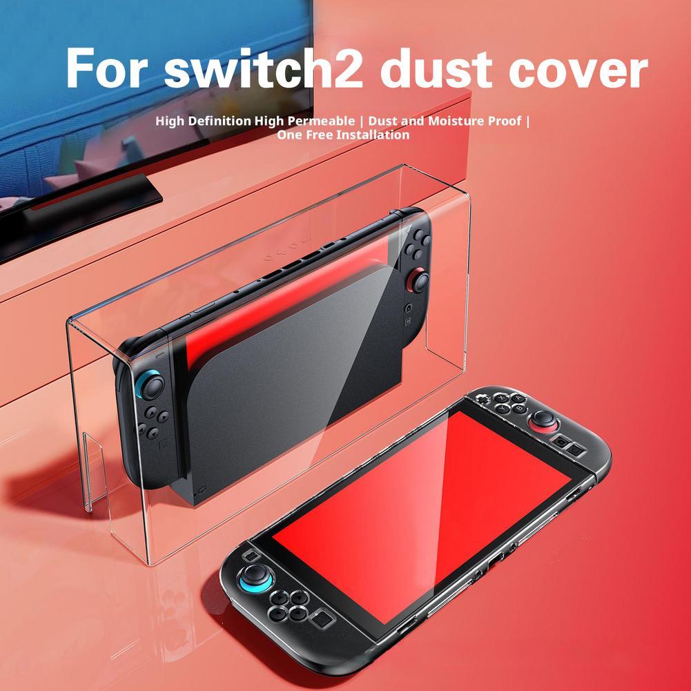 For Switch 2 Dustproof Cover Glowing Base Display Stand Transparent Acrylic Host Shell Protective Base Storage Box