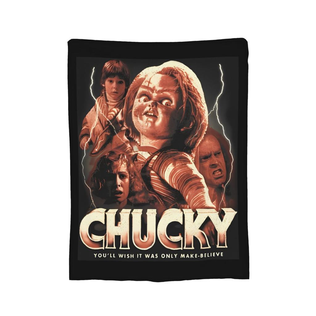 Halloween Movie Horror Chuckys Michael Myers Knitted Blanket Velvet Lightweight Thin Throw Blanket For Bedroom Sofa Bed Rug