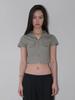 ORDINARY HOLIDAY Short Sleeve Zip-Up Shirts [Light Khaki]