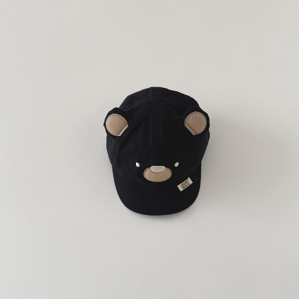 Cute Sporty Kids Boy Baseball Cap Simplicity Cartoon Bear Peak Cap for Toddler Boy Travel Sunshade Baby Photography Props Hat