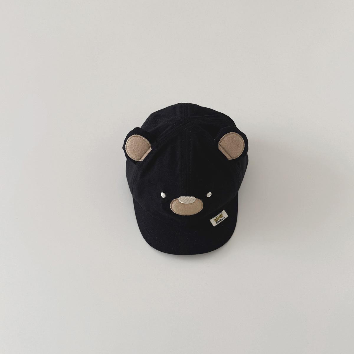 

Милая спортивная бейсболка для мальчиков, простая кепка с изображением медведя для малышей, козырек от солнца для путешествий, реквизит для детской фотосъемки