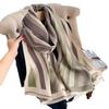 Imitation Cashmere Scarf Women'S Stripe Warm Scarf Air-Conditioned Room Shawl Double-Sided Multi-Purpose Factory