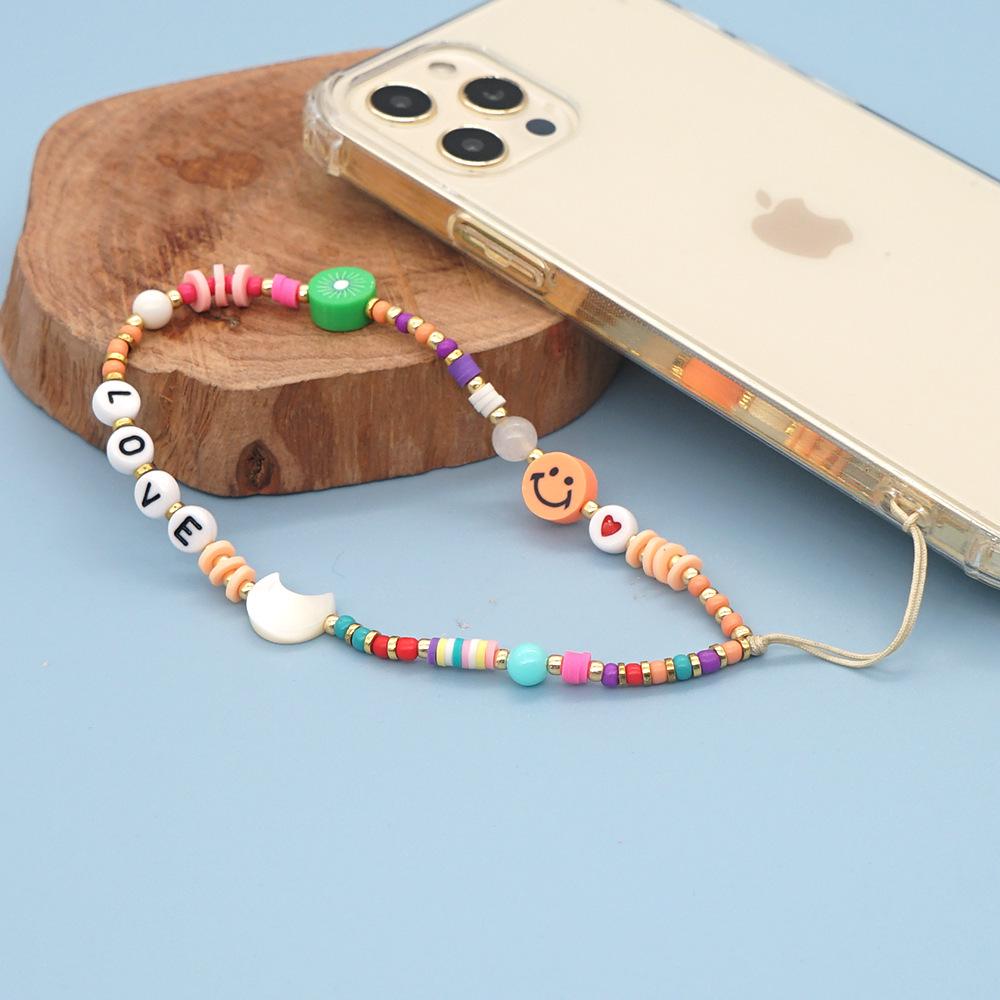 KKBEAD Irregular Pearl & Polymer Bead Phone Lanyard Women’s Jewelry