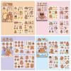4 Pcs/bag Creative Stationery Sticker Cute Capybara Ledger Material  School Supplies