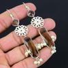 Natural Smokey Quartz 925 Sterling Silver Drop Dangle Wedding Earrings Jewelry