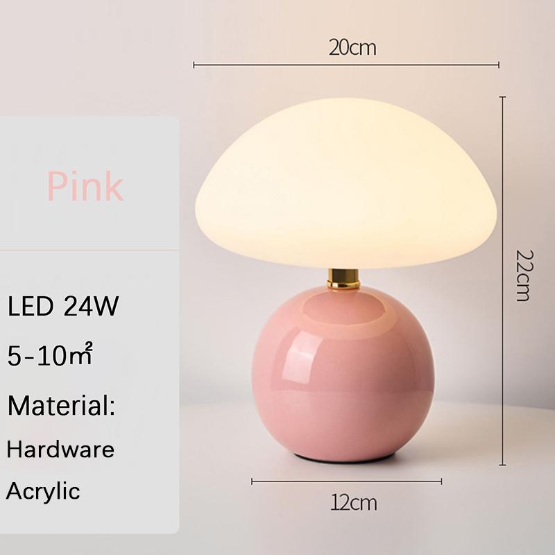 LED Pink/blue/orangr/green/white Lampshade Mood Lighting Table lamp,Bedroom Bedside Lamp,Night Light,Nordic Desk Decorating Item