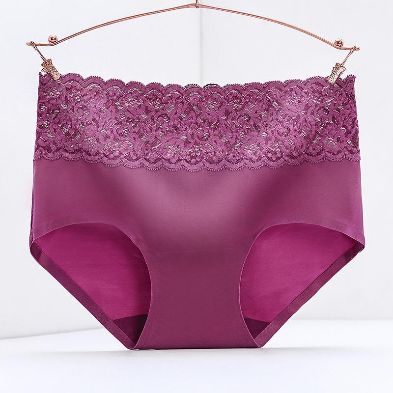 

Кружевные бесшовные хлопковые трусики со средней высокой посадкой, антибактериальной ластовицей и ажурным дизайном XL (100~120 jin)