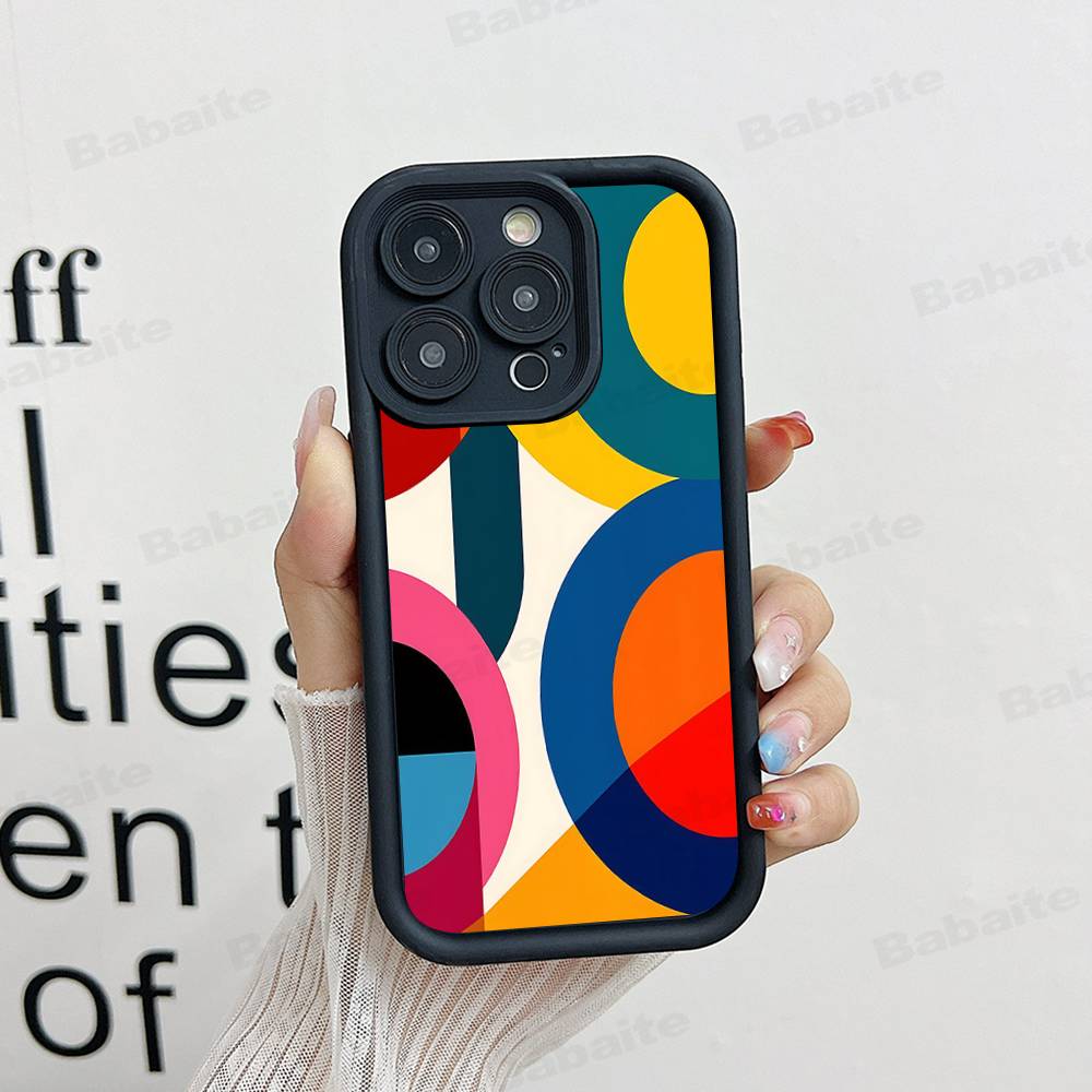 Geometric Bauhaus Art Phone Case For IPhone 16 15 14 Plus 13 12 11 17 Pro Max Pro Soft Cover