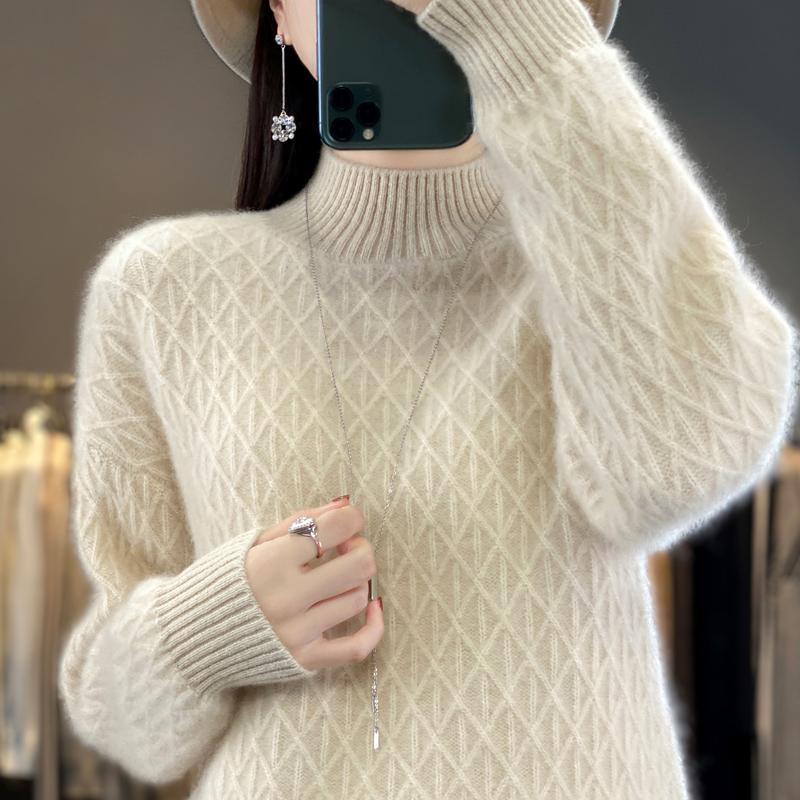 Pulover de cașmir pentru femei cașmir Qinghe 30% cașmir 70% lână cald și la modă versatil toamnă și iarnă