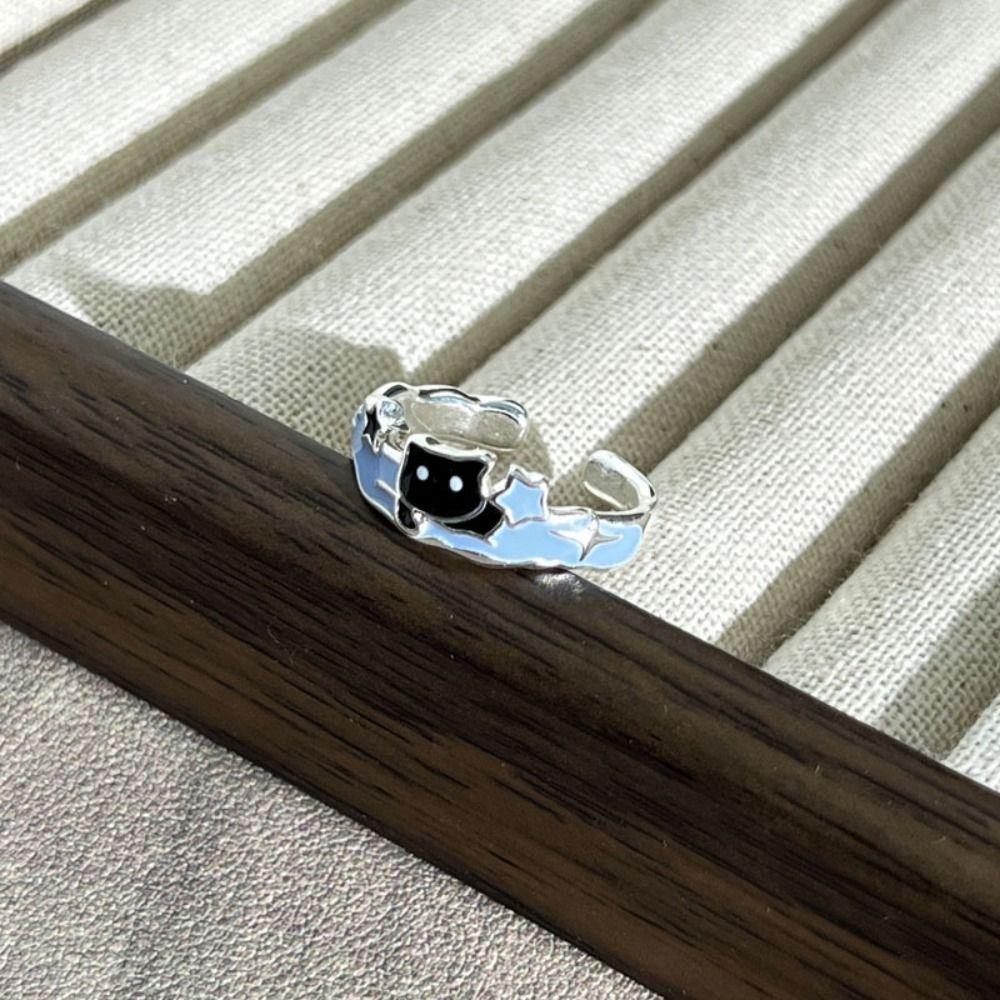 Puppy Cat Dog Rings Zinc Zinc Alloy Opening Finger Ring Cute Lovers Ring  Gifts