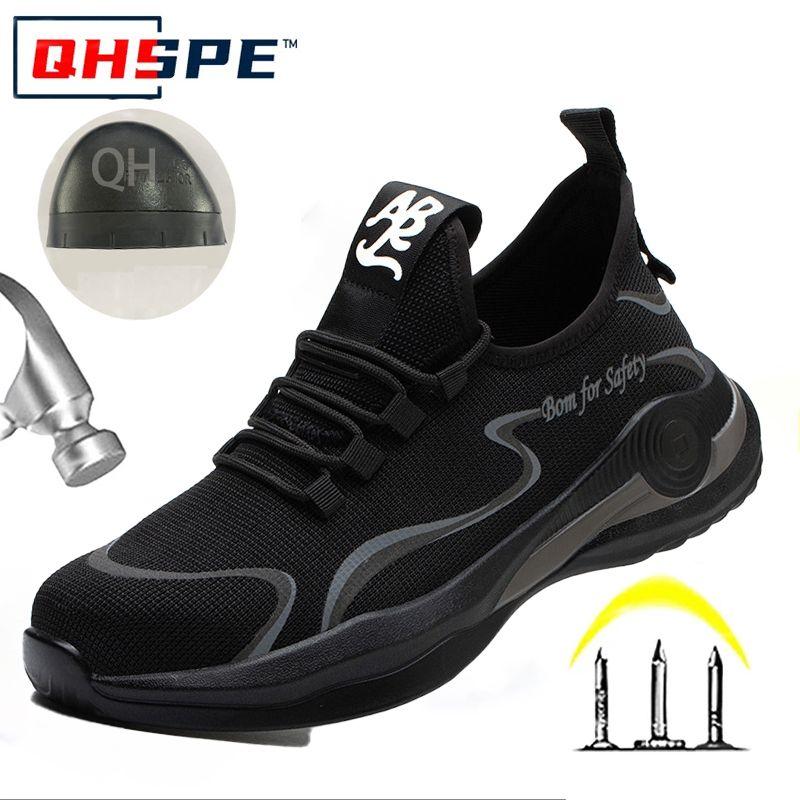 Men's Safety Shoes Steel Toe Men's Sneakers Anti-smash Anti-puncture Working Footwears Breathe Slip-Resistant Boots Waterproof