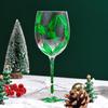 Decorative Christmas Themed Glasswares High Footed Glass Drinking Cup for Parties and Holiday Event Water Drinkware
