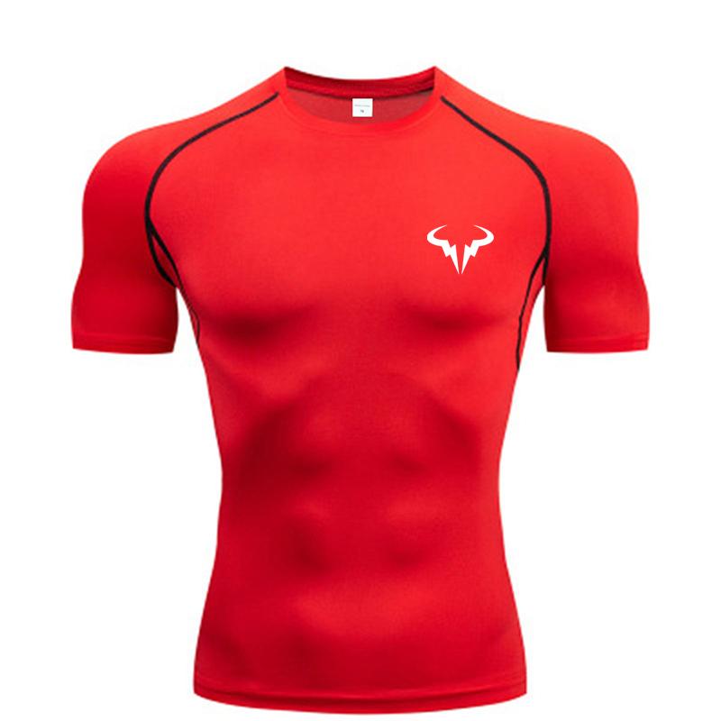 Compression T Shirt Men Summer Sportswear Running T-shirt Elastic Quick Dry Sport Tops Tee Athletic Gym Workout Shirts Men