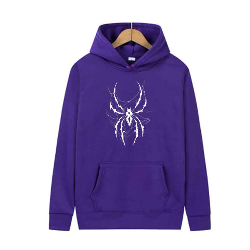 Originality Spider Print Men Women Top Spring Autumn Winter Casual Long Sleeves Hoodie Sweatshirts Street Trends Unisex Clothing