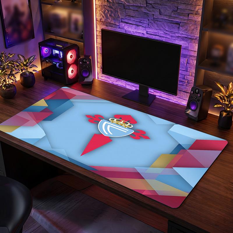 Celta Vigo FC Theme Pattern Mouse Pad, Soccer Logo Design XXL Gaming Desk Mat Non-Slip Computer Mouse Pad