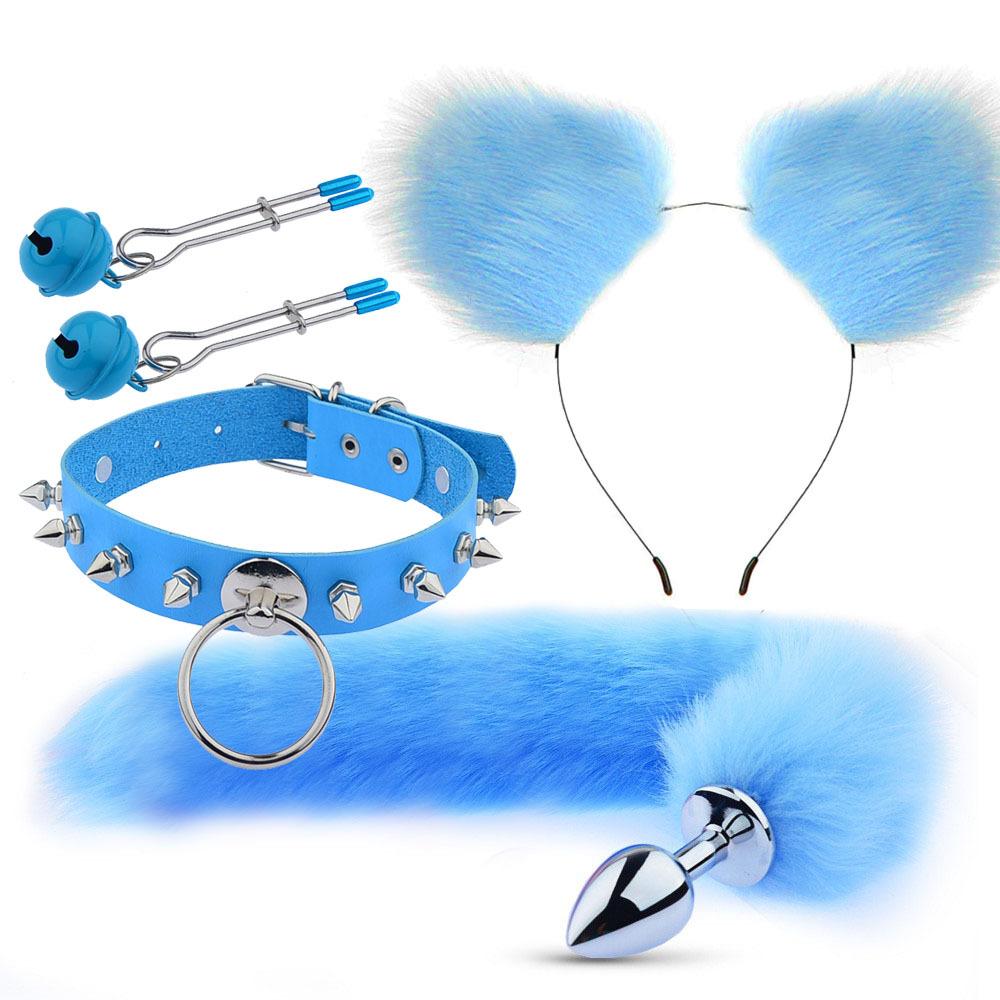 Erotic Ear Hairpin Breast Clips Vestibule Anal Plugs Male Female Apparatus Sex Toys Sm Bell Series Set Foxtail Anal Plugs