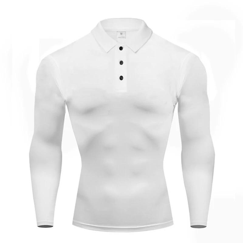 

Muscleguys Men s Exercise Polo Shirts 3 Button Quick Dry Performance Long Sleeve Tactical Tees Running T-Shirts Gym Clothing Collared Shirt XXL белый