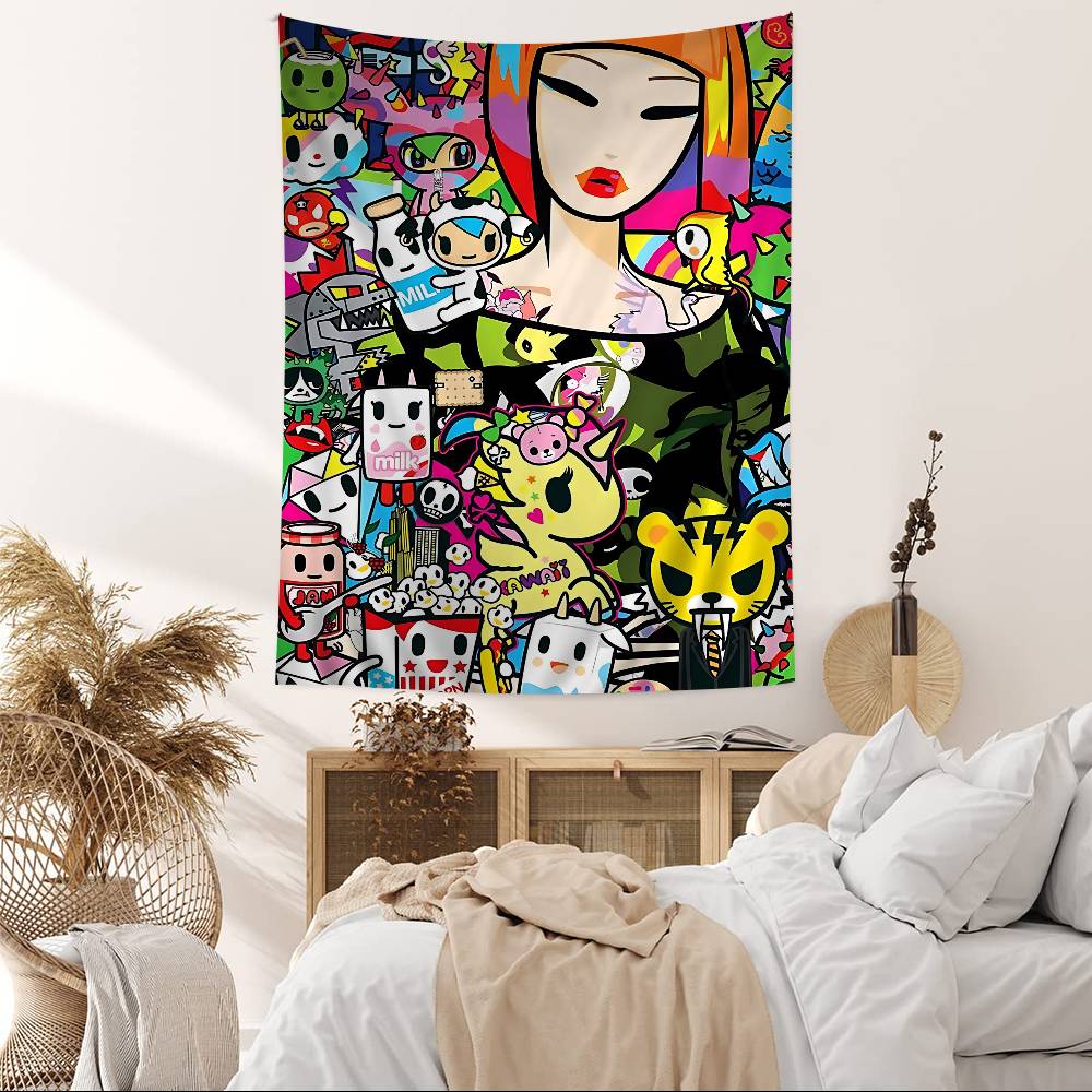 Japan Anime TTokidokiS Printed Large Wall Tapestry Hanging Tarot Hippie Wall Rugs Dorm Home Decor