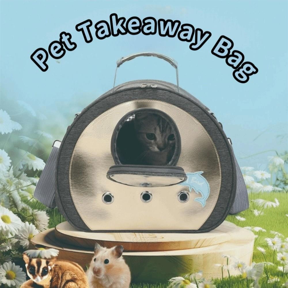 Clear View Hamster Travel Carrier Handheld Chinchilla Outdoor Cage Small Pet Outing Bag  Outdoor