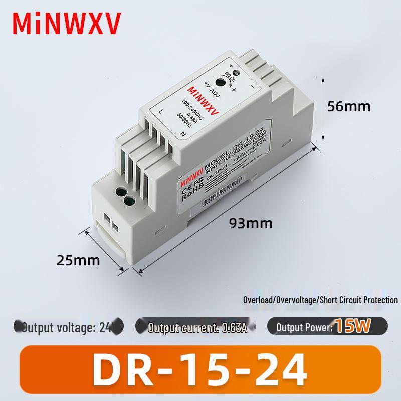 Ultra-Thin DIN Rail Mounted Power Supply, 12V/24V for Industrial Monitoring