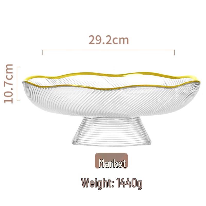 Elegant Footed Glass Fruit Bowl and Snack Tray