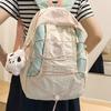 School Bag New Color Matching Pleated Sense Lightweight Outdoor Sports Soft Backpack High Value Girl Heart Travel Small Backpack