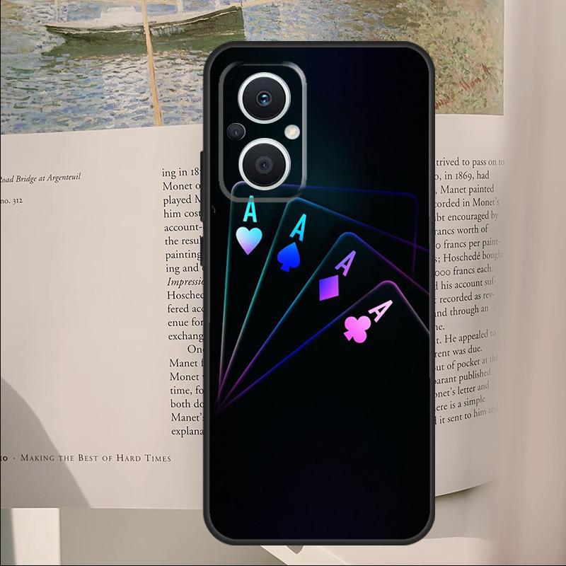 Dices Poker Casino Cover For OPPO Reno 11F 12F 13F 14F 14 10 11 13 Pro 7 8 Lite OPPO Find X8 X6 X5 X9 Pro Case