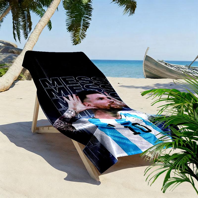 Asciugamano da Spiaggia Stampa Destiny di Messi, Asciugamano Grande Morbido ad Asciugatura Rapida per Spiaggia Campeggio Nuoto