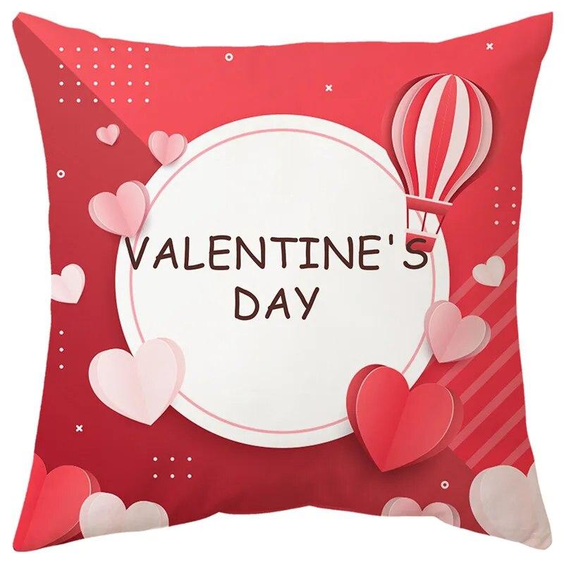 Rosa Valentinstag Druckmuster Sofakissenbezug Kissenbezug Heimparty Auto Bettwäsche