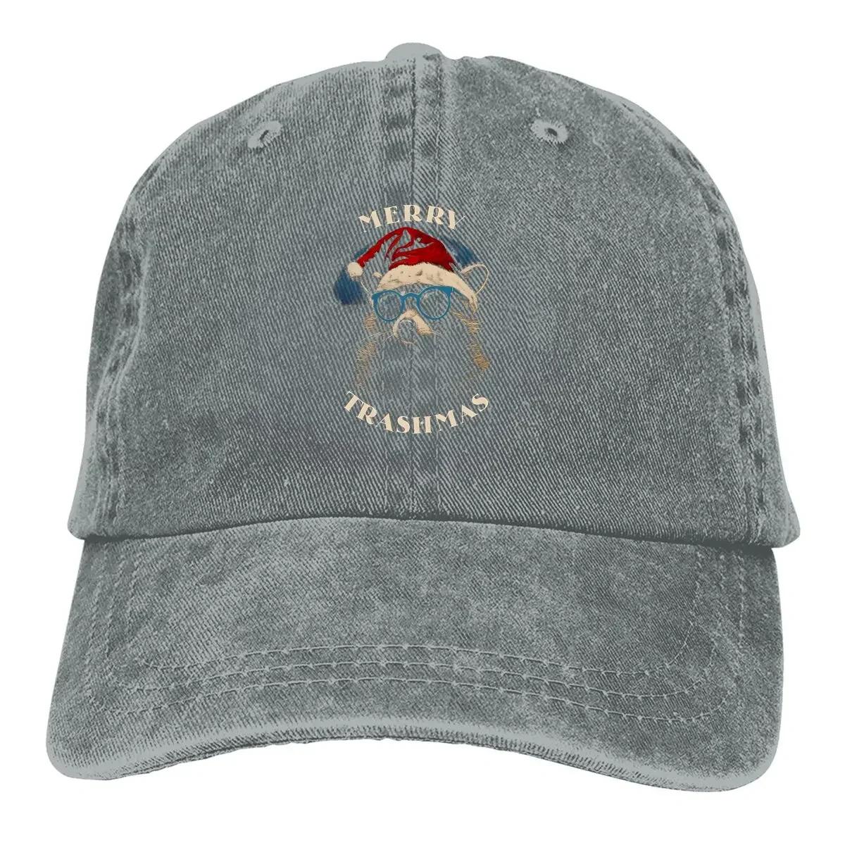 

Merry Trashmas Raccoon Christmas Baseball Cap Men Hats Women Visor Protection Snapback Lover Caps Adjustable