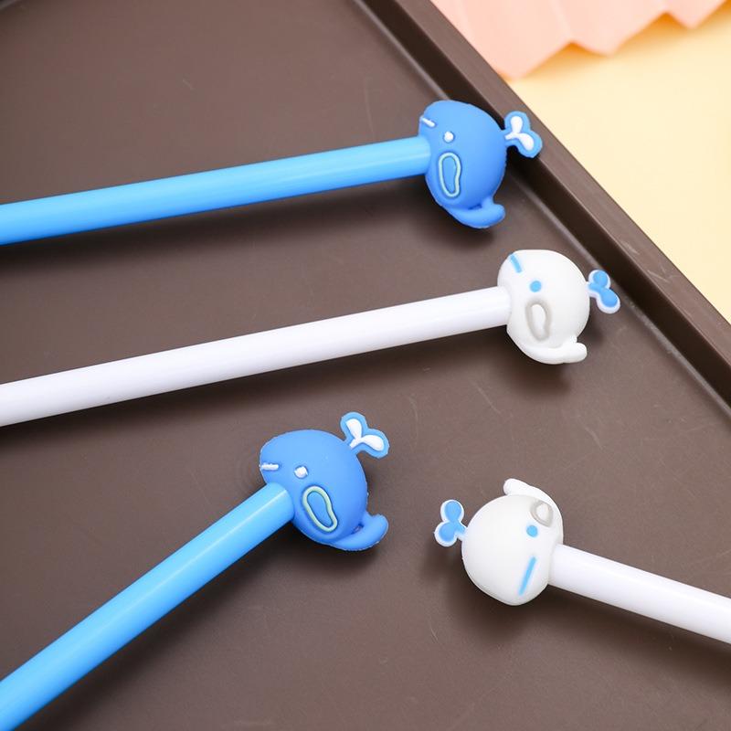 4 Pcs Cute Cartoon Water Whale Modeling Neutral Pen Creative Student Office Water Pen Black Signature Pen Stationery