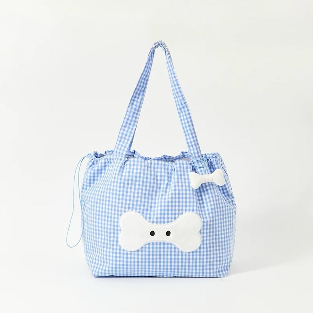 

Cute Plaid Canvas Bag Women S Large Capacity Shoulder Tote Bag Lazy Wind Student Class Armpit Bag