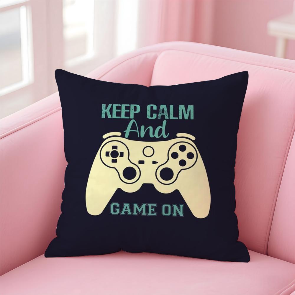 Colorful Graffiti Game Gamepad Cushion Cover Linen Pillowcase Cover Soft Decor for Sofa Home Room