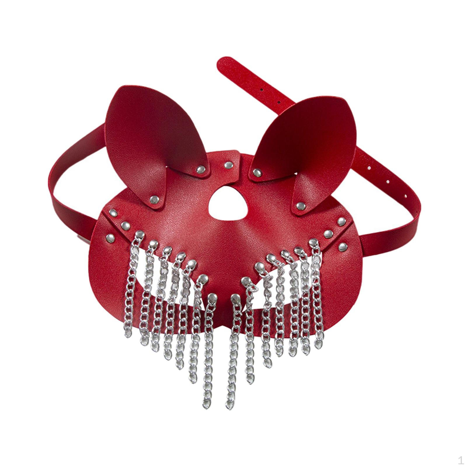 

Face Cover Fox Half Mask Masquerade Cat Woman Animal Masks Accessory Costumes червоний