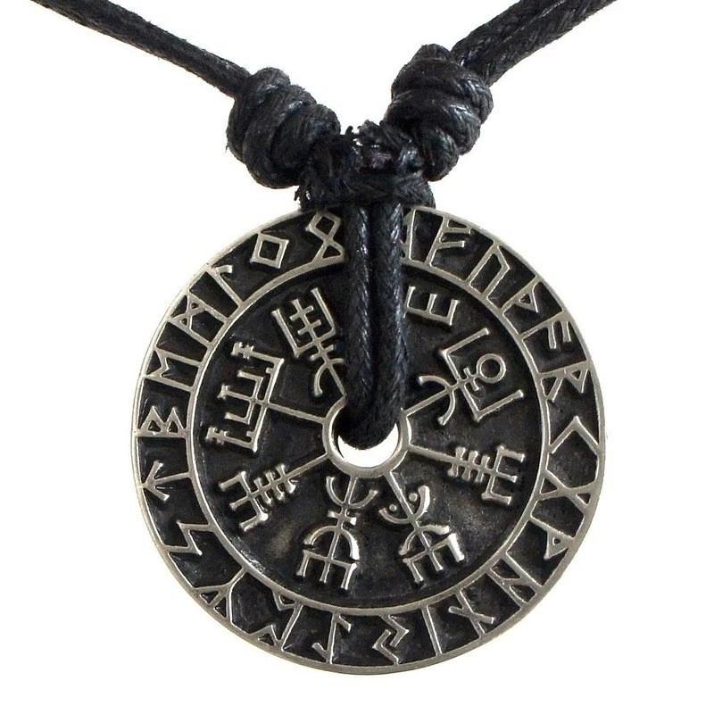 Personality Trend Vintage Viking Rune Compass Pendant Necklace Jewelry High Quality Metal Amulet For Men Accessories Gift