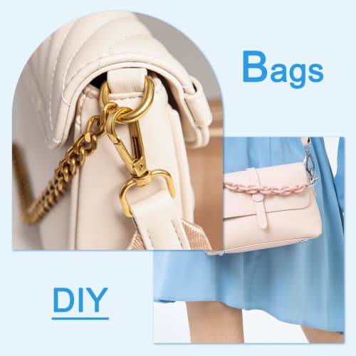 uxcell 38mm Screw-On D-Ring Square Keychain Key Ring Lever Rotating Snap Hook Removal Craft Hook with Screwdriver, 4 Pieces Black