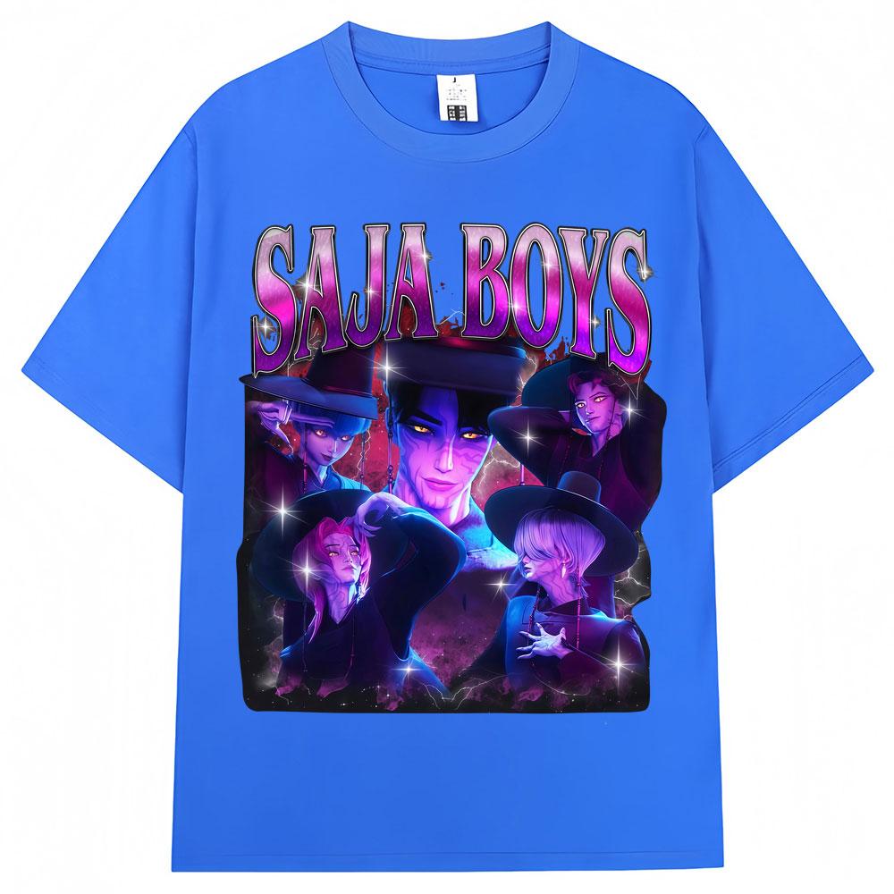 Žhavé Anime KPop Lovci démonů Saja Chlapecká trička Harajuku Vintage Manga Pánská Dámská trička Volná Bavlněná Ležérní Trička Streetwear