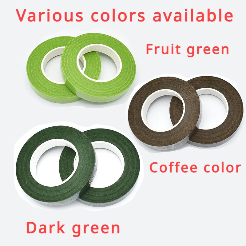 Floral Tape Crumpled Paper DIY Gardening Flower Pole Winding Handmade Packaging Materials Dark Green Fruit Green Coffee Color