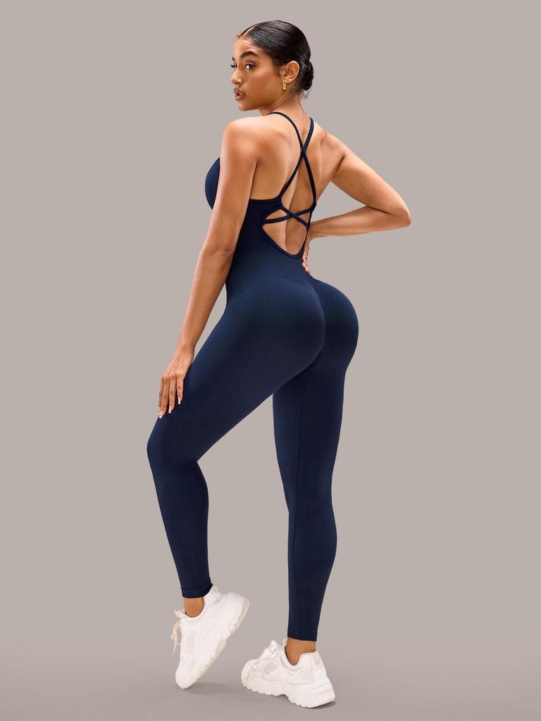 Seamless Ribbed Padded Leggings & Butt-Lifting Fitness Bodysuit